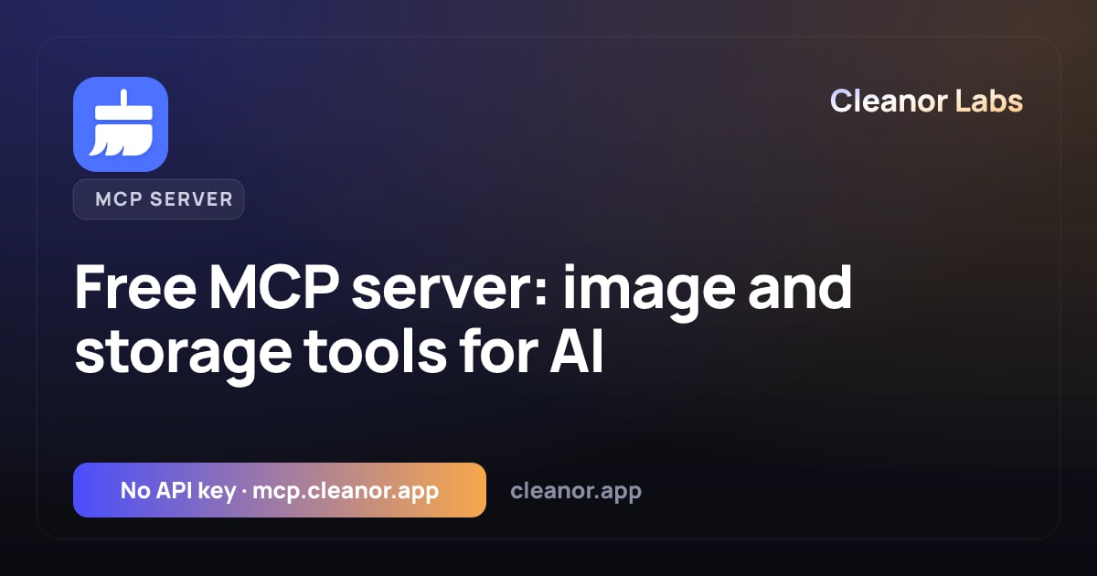 Free API for Developer and Image Tools, No Key | Cleanor